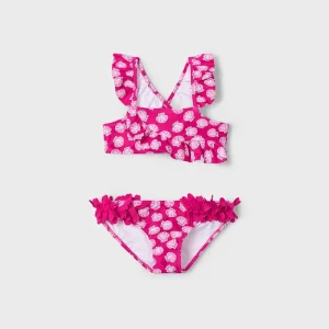 Costume MAYORAL bambina due pezzi fuxia con stampe dalla 2anni alla 10 anni