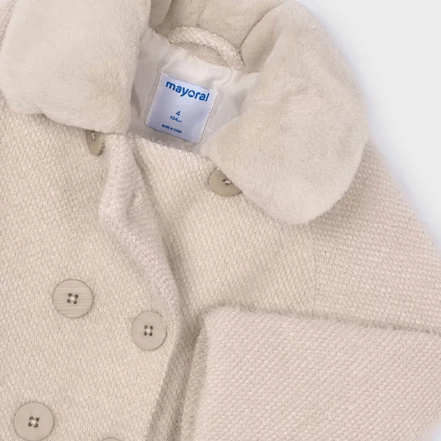 Cappotto Pelo MAYORAL Bambina con Colletto Ecopelliccia - 3-10 Anni - immagine 4