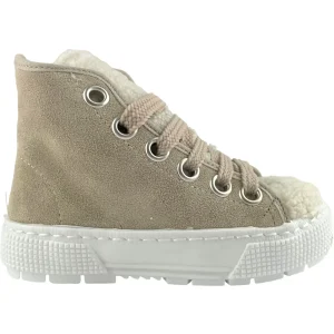 Scarpa SPINDOCTOR in pelle e tessuto teddy beige MADE IN ITALY 24 - 38