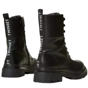 Anfibi TWINSET neri in pelle dal numero 28 al 38