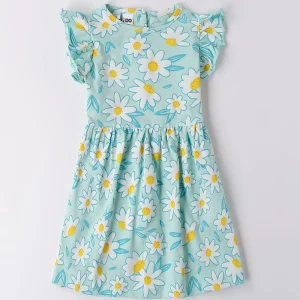 Abito i DO margherite verde acqua 12 mesi - 8 anni