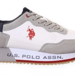 SNEAKERS U.S. POLO ASSN. UOMO BIANCO - CLEEF006 BI/GRI