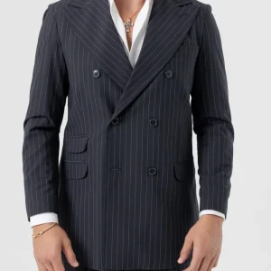 Giacca Socket Gessato Blu Manhattan