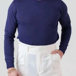 Shirt Manica Lunga in Viscosa Blu