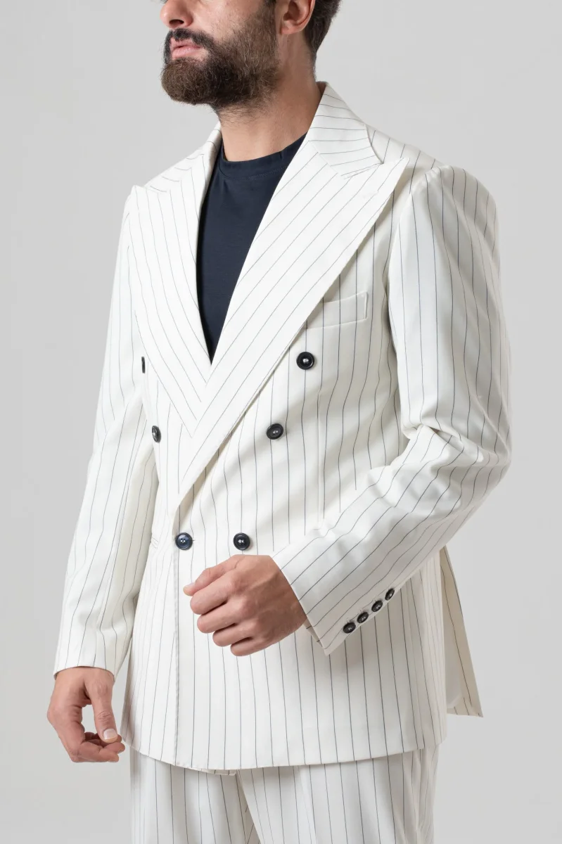 Giacca Jocket Panna Riga Blu Riviera - immagine 3