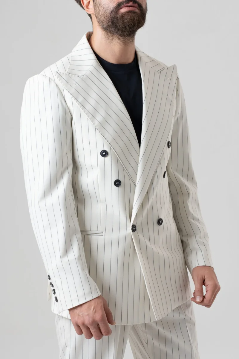 Giacca Jocket Panna Riga Blu Riviera - immagine 4