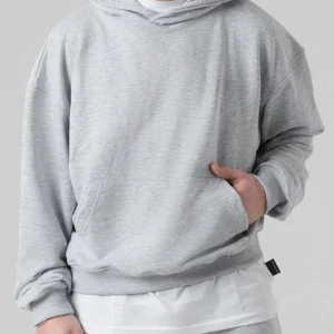 Felpa Oversize con Cappuccio Grigia