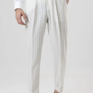 Pantalone con Bustino Tondo Panna Riga Blu Riviera