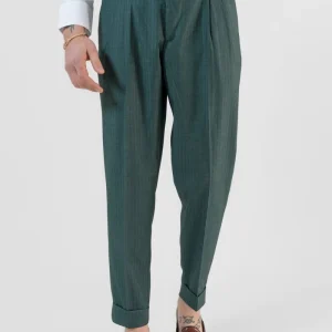 Pantalone Doppia Cinta Solaro Verde Saint Tropez