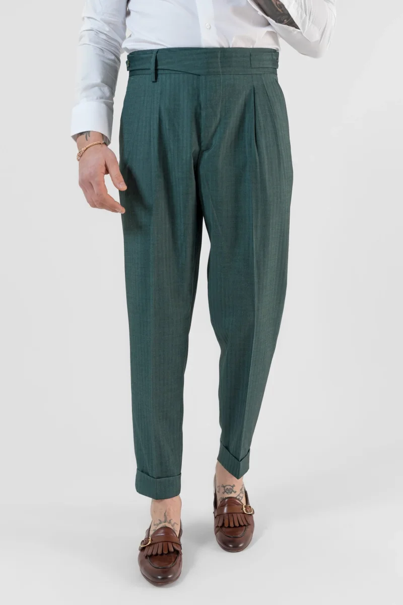 Pantalone Doppia Cinta Solaro Verde Saint Tropez - immagine 2