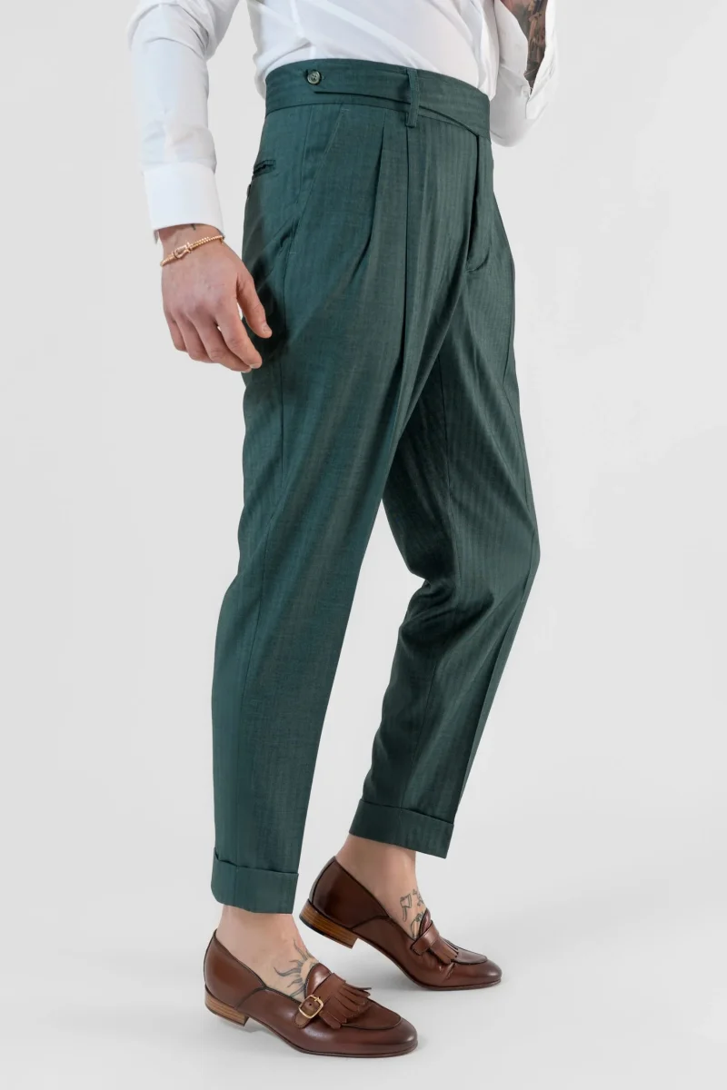 Pantalone Doppia Cinta Solaro Verde Saint Tropez - immagine 3
