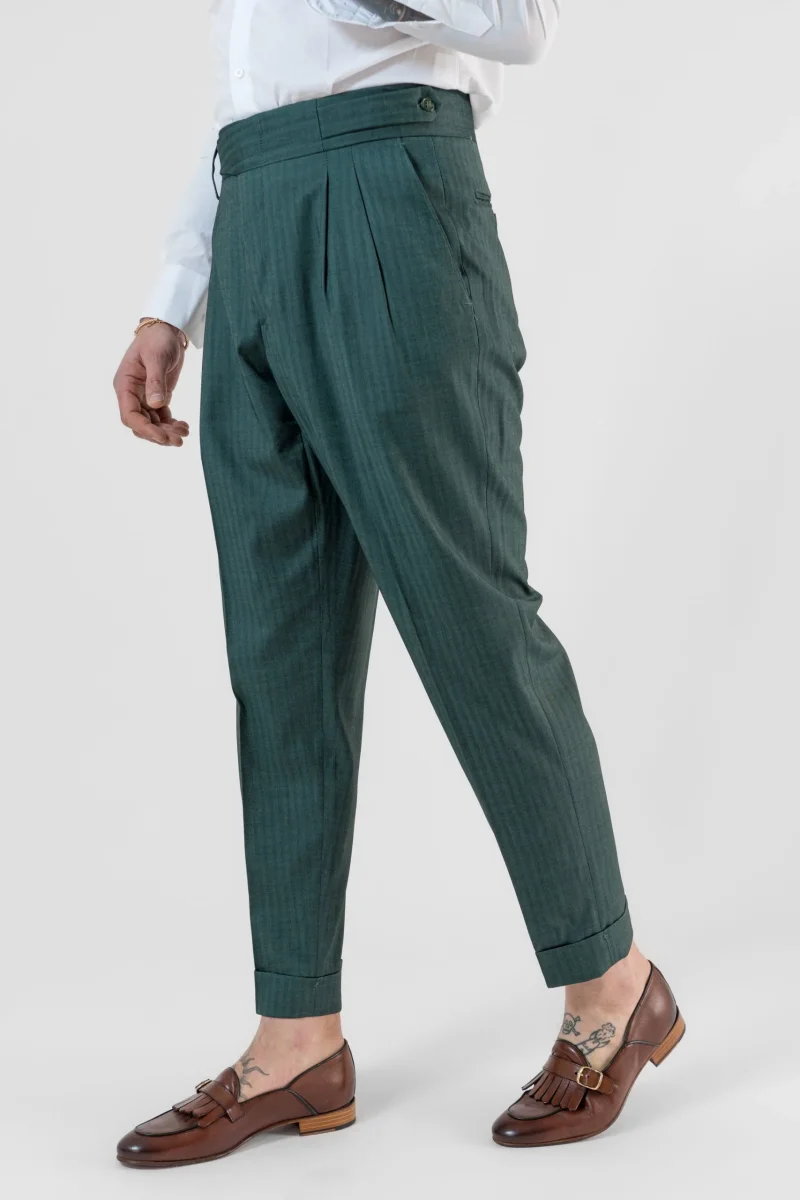 Pantalone Doppia Cinta Solaro Verde Saint Tropez - immagine 4