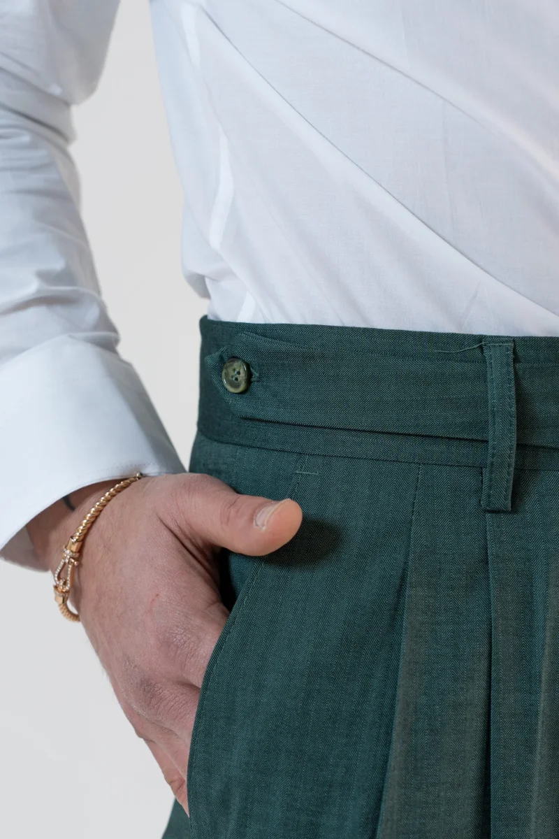 Pantalone Doppia Cinta Solaro Verde Saint Tropez - immagine 5