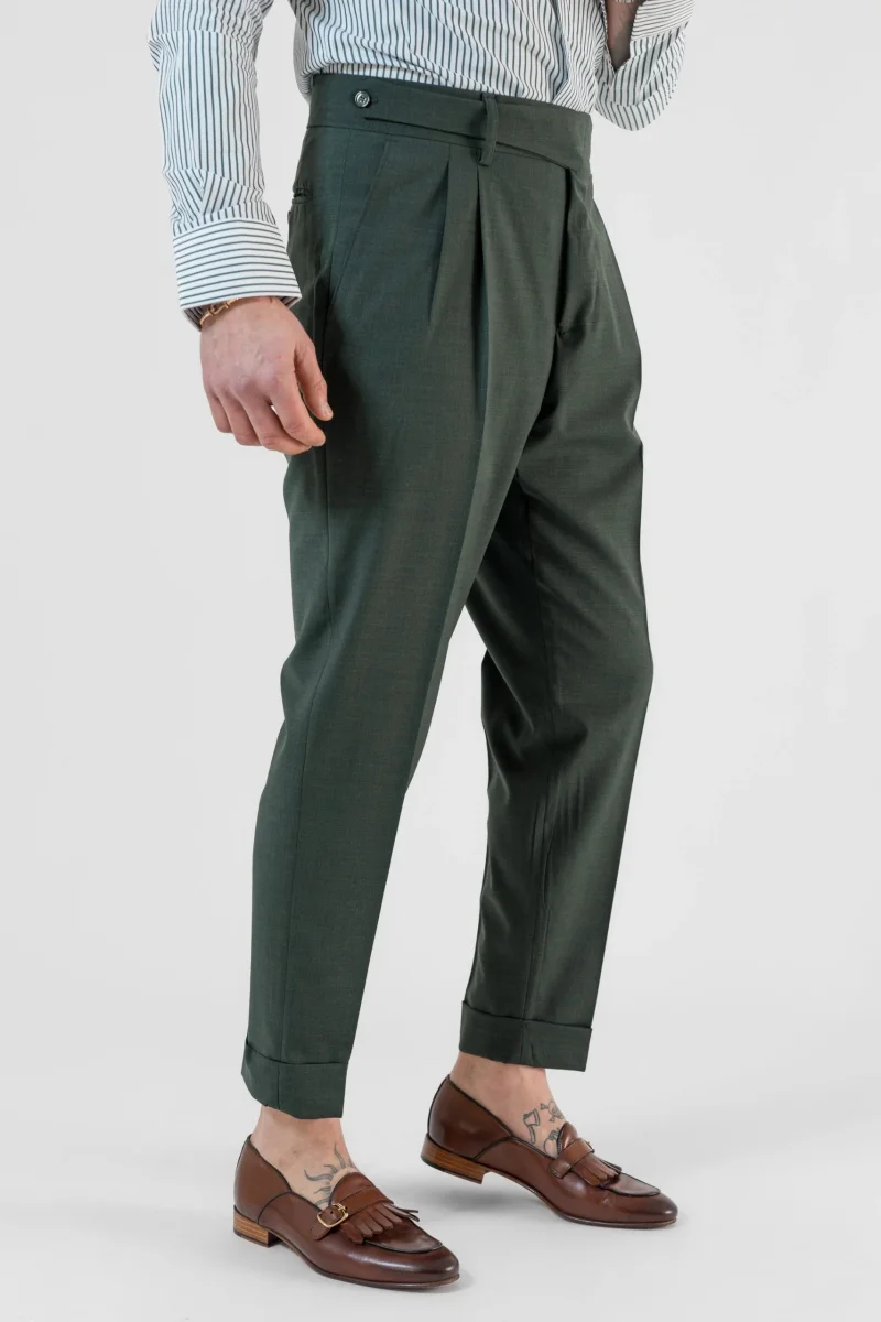 Pantalone Doppia Cinta Verde Bosco Cannes - immagine 3