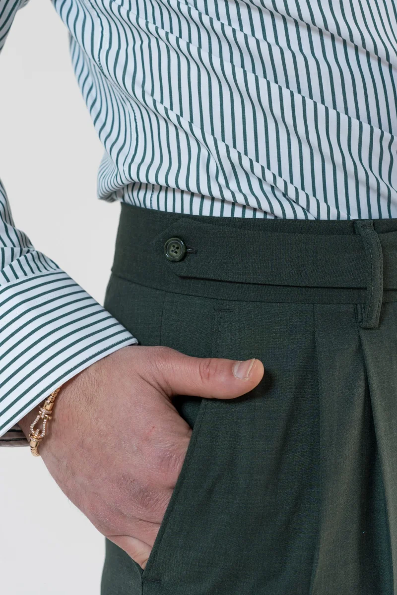 Pantalone Doppia Cinta Verde Bosco Cannes - immagine 5