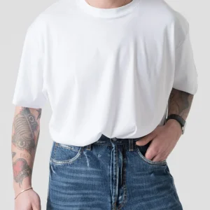 T-Shirt Oversize in Filo di Scozia Bianca