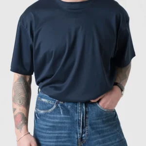 T-Shirt Oversize in Filo di Scozia Blu