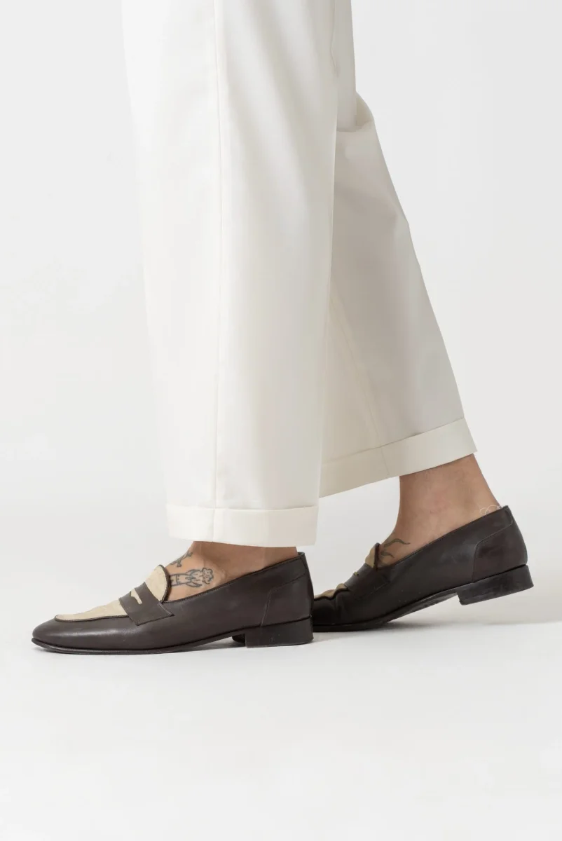 Pantalone Fondo Ampio con Passanti Bianco Opaco Mykonos - immagine 5