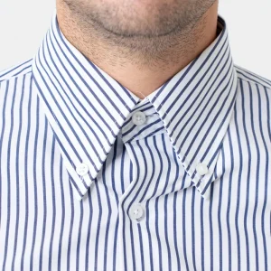 Camicia Riga Blu con collo Button Down