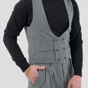 Panciotto Doppiopetto In Lana Pied de Poule Amsterdam