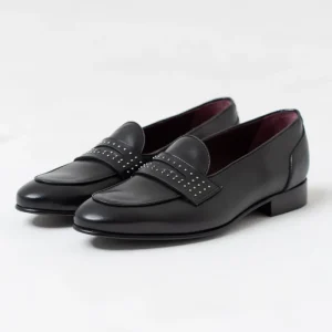 Mocassino Penny Loafer Borchiata Nera