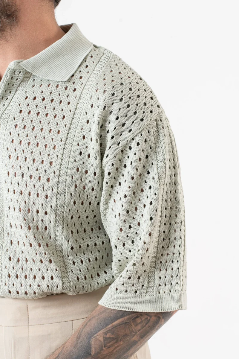 Polo Derby Mezza Manica Traforata Menta - immagine 6