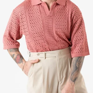 Polo Derby Mezza Manica Traforata Pesca