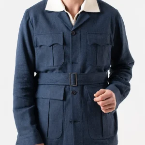 Sahariana Spigato Blu