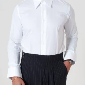 Camicia Collo Italiano Punte Lunghe Bianca