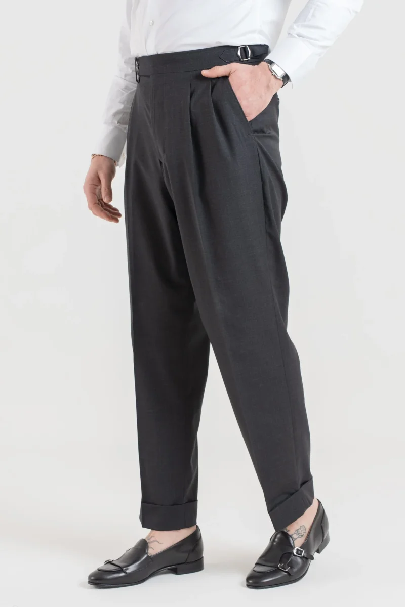 Pantalone Fondo Ampio e Fibbie Laterali Fumo Tokyo - immagine 3