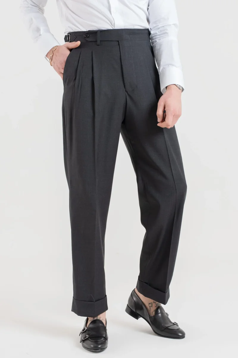 Pantalone Fondo Ampio e Fibbie Laterali Fumo Tokyo - immagine 4