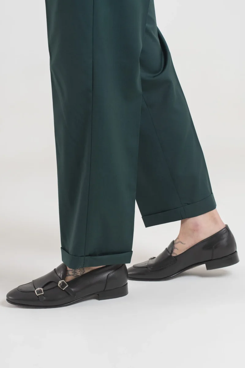Pantalone Fondo Ampio con Passanti Verde Smeraldo Miami - immagine 6