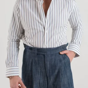 Camicia Collo Francese Bicolor Moro