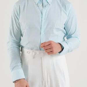 Camicia Riga Azzurra con collo Button Down