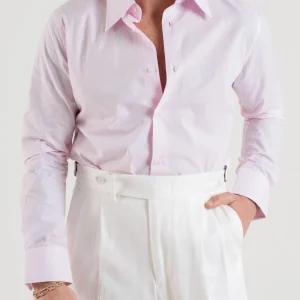 Camicia Collo Italiano Punte Lunghe Rosa