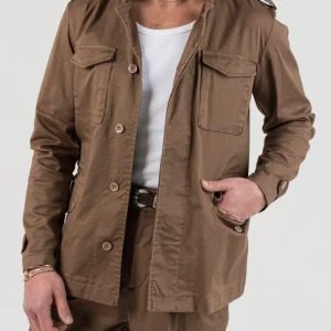 Field Jacket in Cotone Tabacco