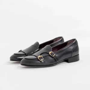 Mocassino con Doppia Fibbia Blu