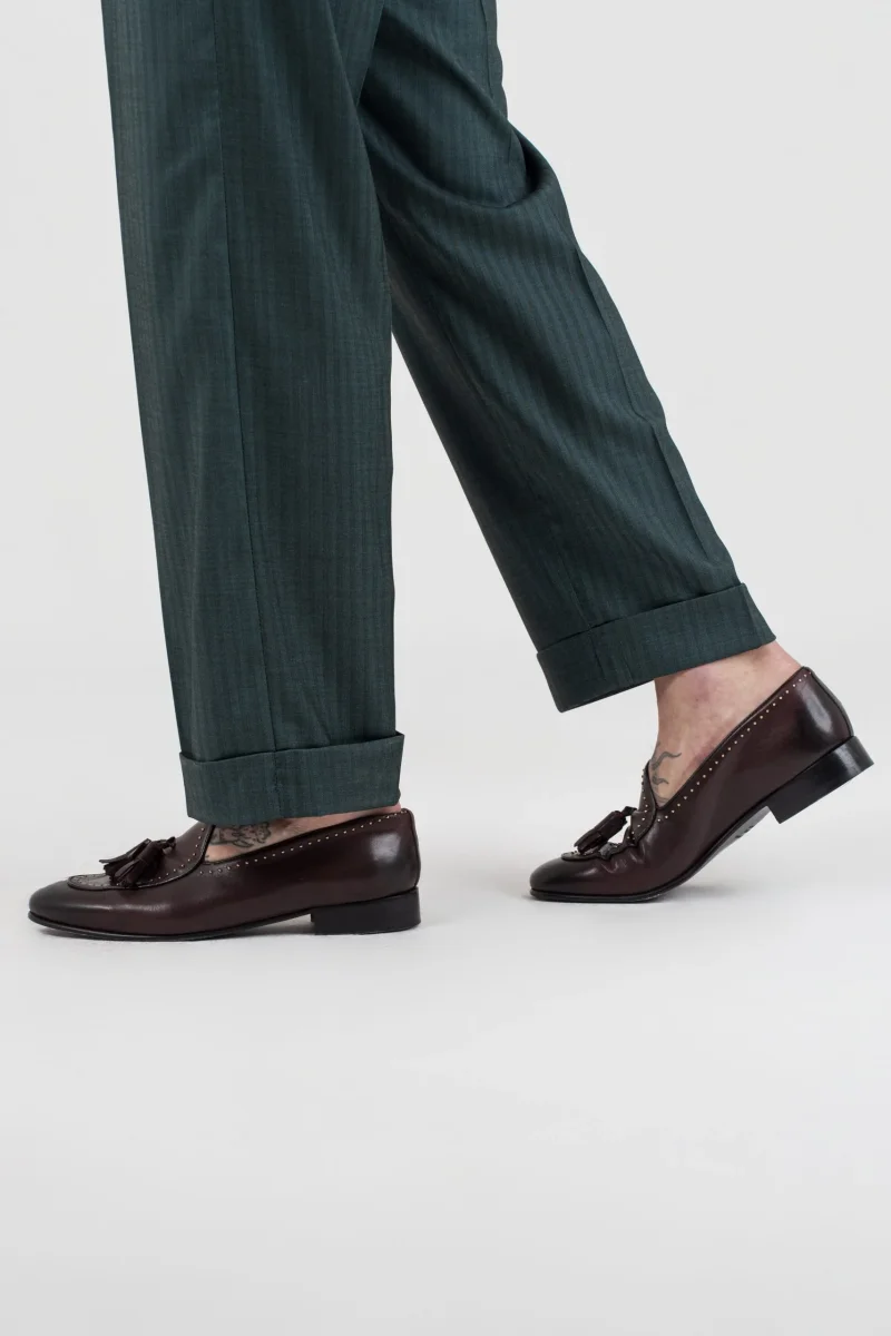 Pantalone Fondo Ampio e Fibbie Laterali Verde Solaro Saint Tropez - immagine 5