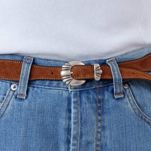 Cintura Native in Pelle Scamosciata Cuoio