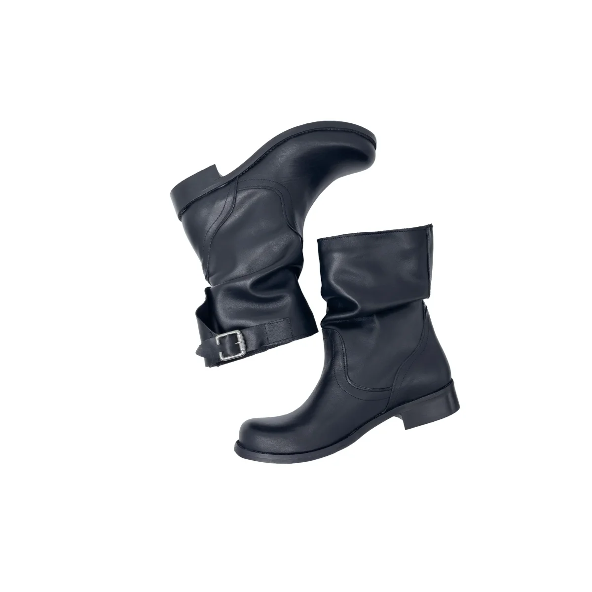 EMMA Stivaletto Biker in Vera Pelle Nero - immagine 5