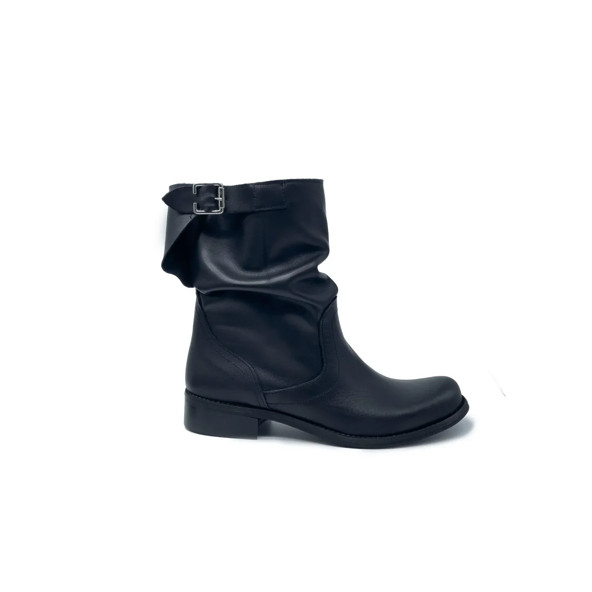 EMMA Stivaletto Biker in Vera Pelle Nero - immagine 2