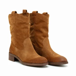 MONTREAL Stivaletto donna alla caviglia in Pelle Scamosciata Cuoio