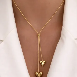 Collana oro doppio cuore