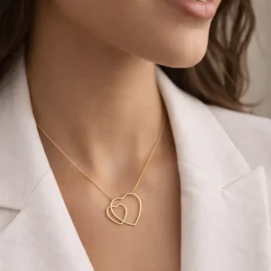 Collana oro doppio cuore luxury