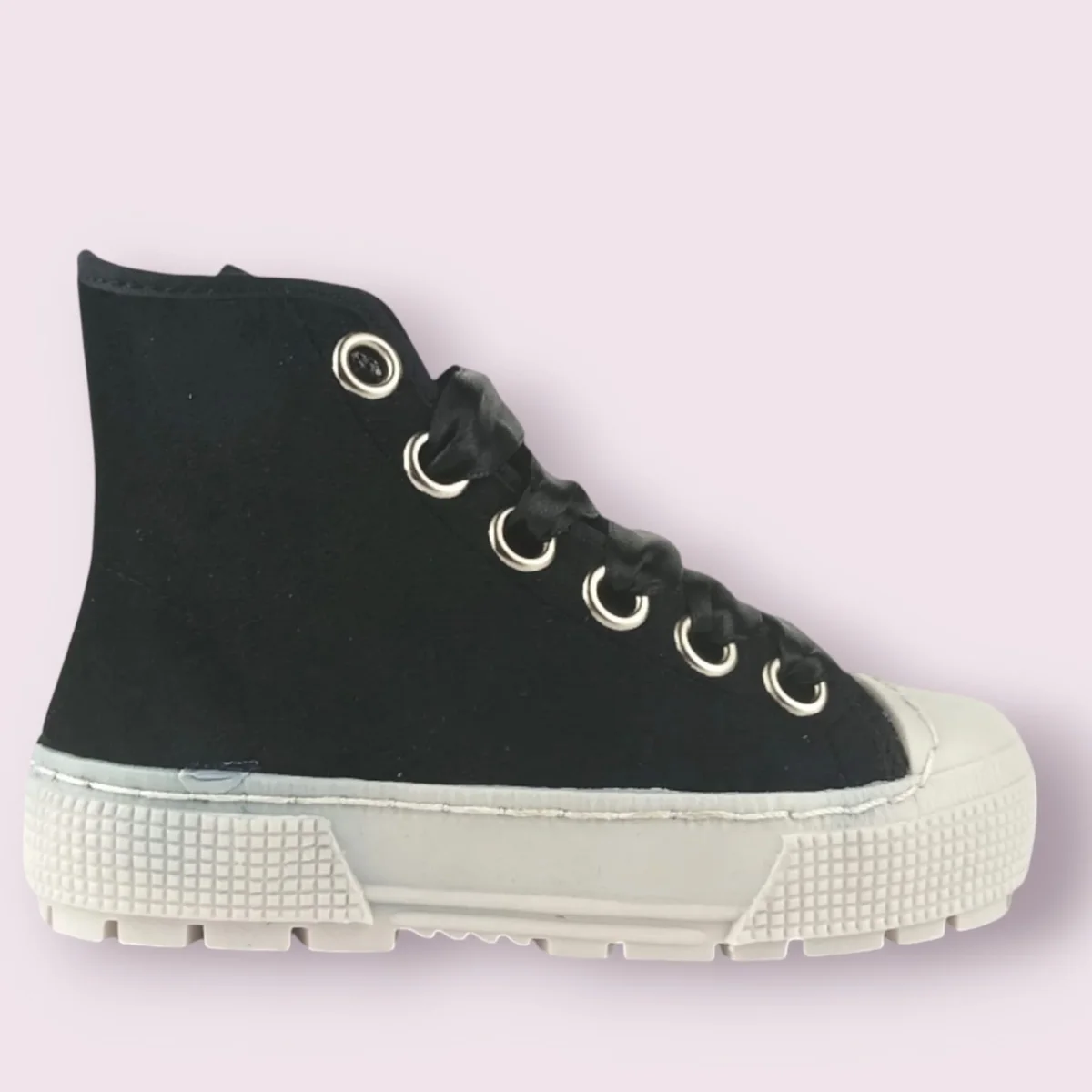 Scarpe SPINDOCTOR velluto nero e glitter con lacci in raso MADE IN ITALY 24 - 35 - immagine 7