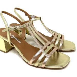 SANDALI CON TACCO VOLPATO DONNA PLATINO - L333MET PLAT