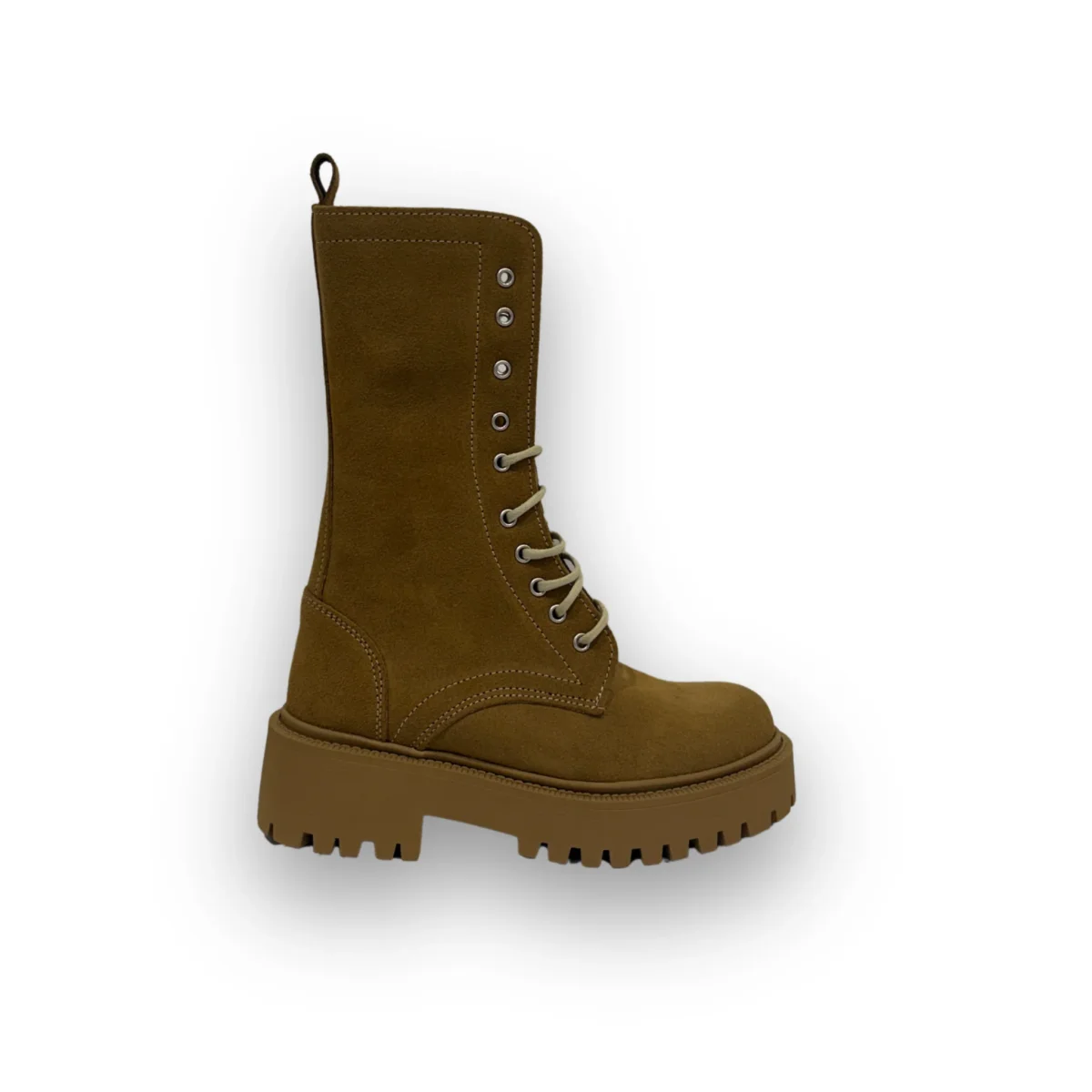 Anfibi in camoscio con Suola Carrarmato – Tabacco ART.3000 - immagine 2