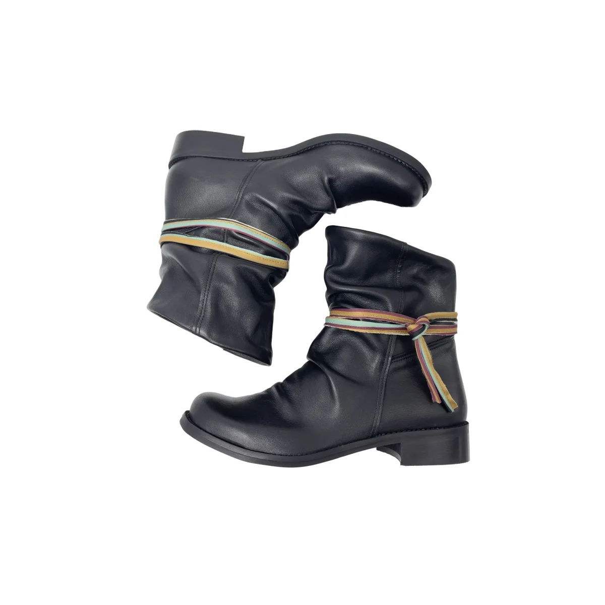 Stivaletto MATILDE basso in Vera Pelle Nero Con Laccetto - immagine 3