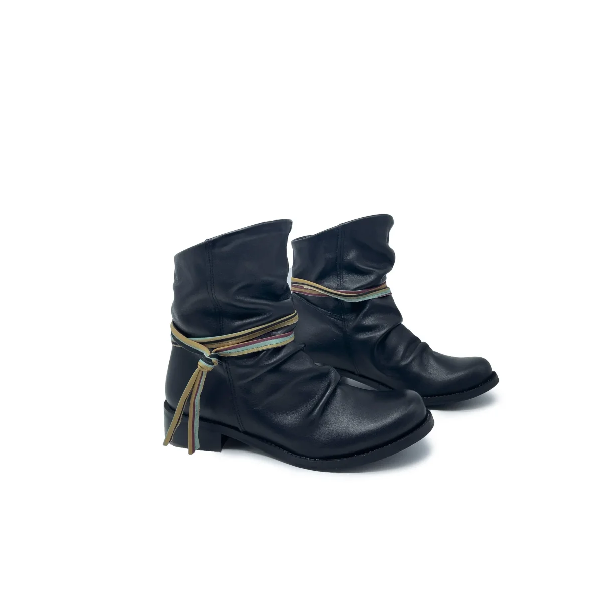 Stivaletto MATILDE basso in Vera Pelle Nero Con Laccetto - immagine 5