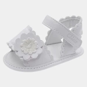 Sandali CHICCO modello culla bianco con velcro e fiore dal 16 al 19